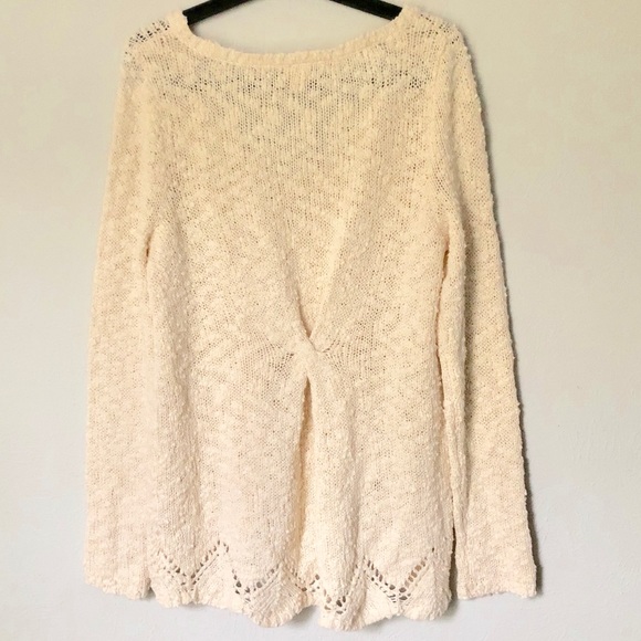 Anthropologie Yellow Bird Peaked Pointelle Sweater - Picture 3 of 4